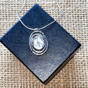 Silpada Large Cubic Zirconia Sterling Silver Necklace